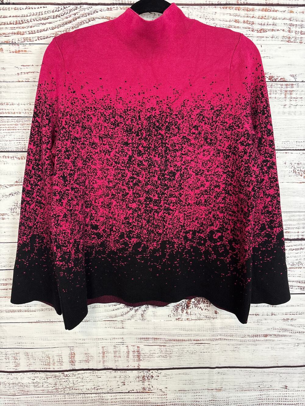 Womens Investments Petites Pink Black Ombre Mock Neck Sweater Career Dressy L P